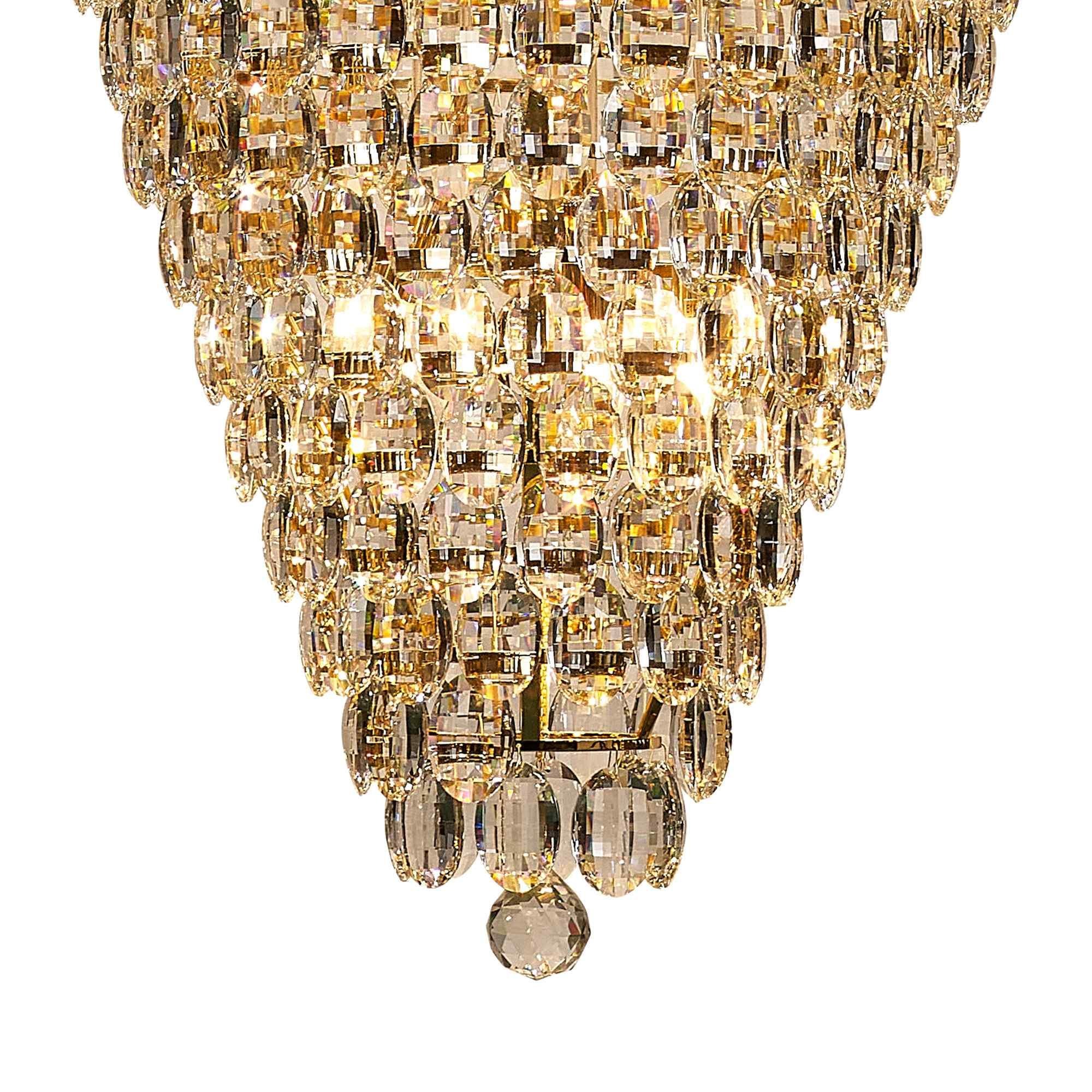 IL32889 Coniston Tall Acorn Pendant 30 Light E14 French Gold/Crystal