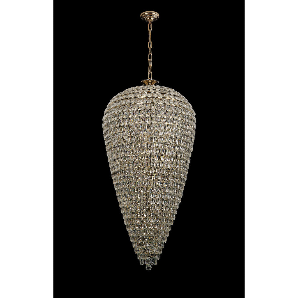 IL32889 Coniston Tall Acorn Pendant 30 Light E14 French Gold/Crystal