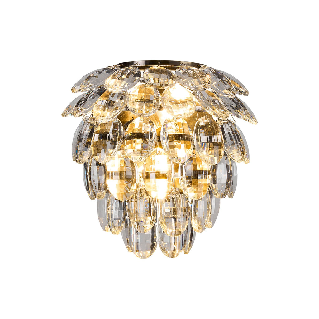 IL32895AB Coniston IP Bathroom Wall Lamp 2 Light G9 Antique Brass/Crystal