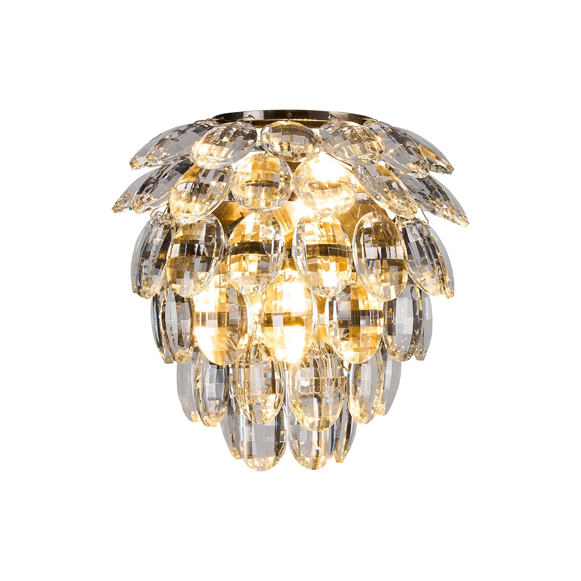 IL32895AB Coniston IP Bathroom Wall Lamp 2 Light G9 Antique Brass/Crystal
