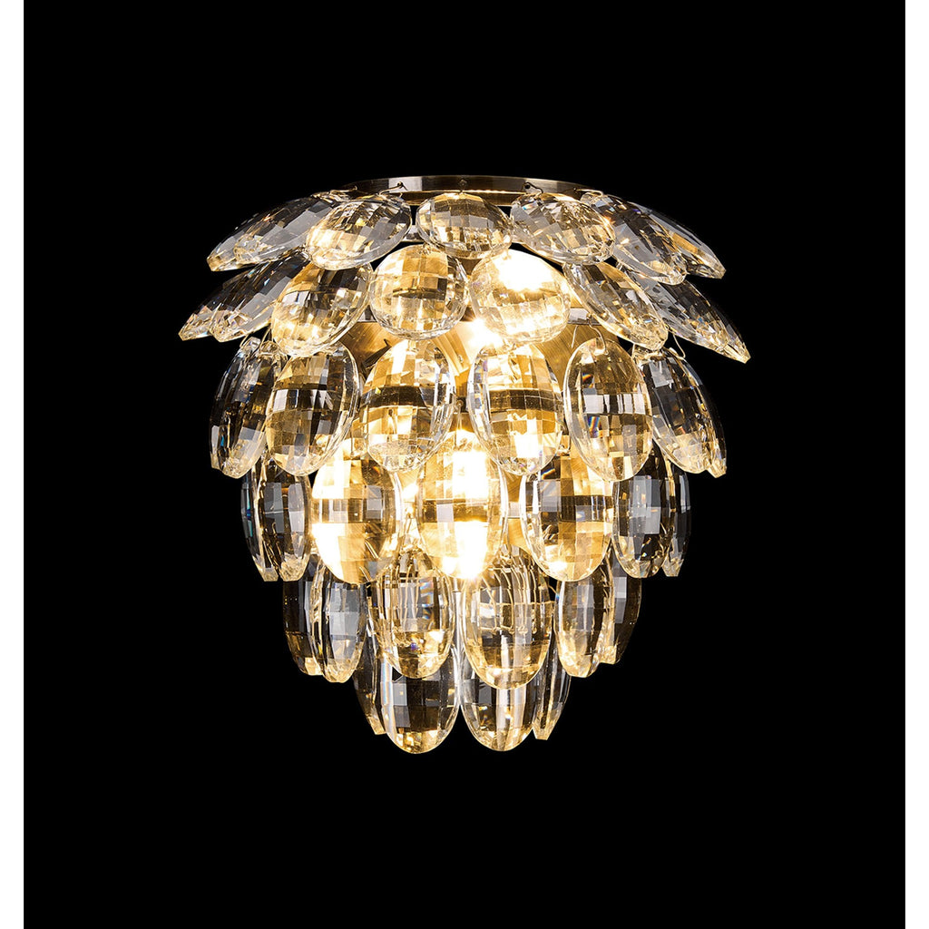 IL32895AB Coniston IP Bathroom Wall Lamp 2 Light G9 Antique Brass/Crystal