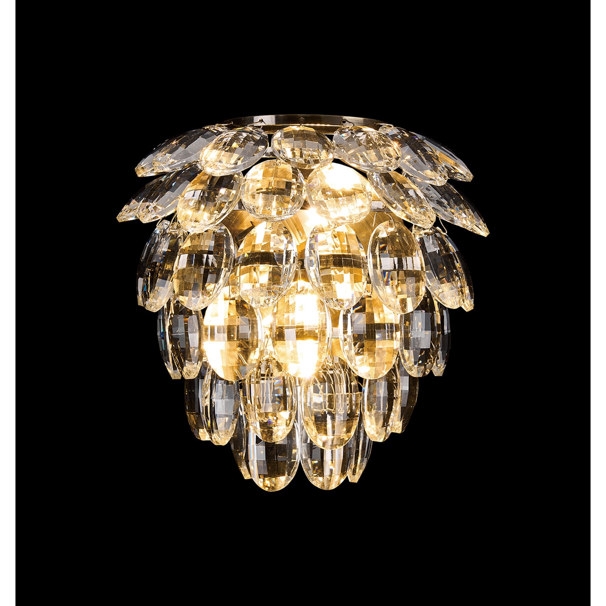 IL32895AB Coniston IP Bathroom Wall Lamp 2 Light G9 Antique Brass/Crystal