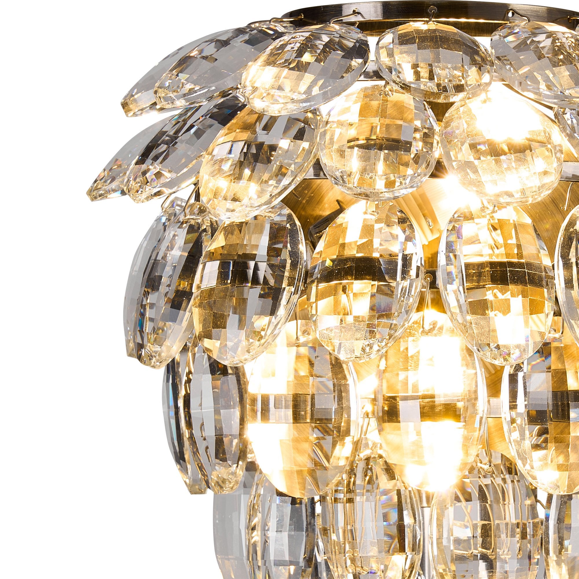 IL32895AB Coniston IP Bathroom Wall Lamp 2 Light G9 Antique Brass/Crystal