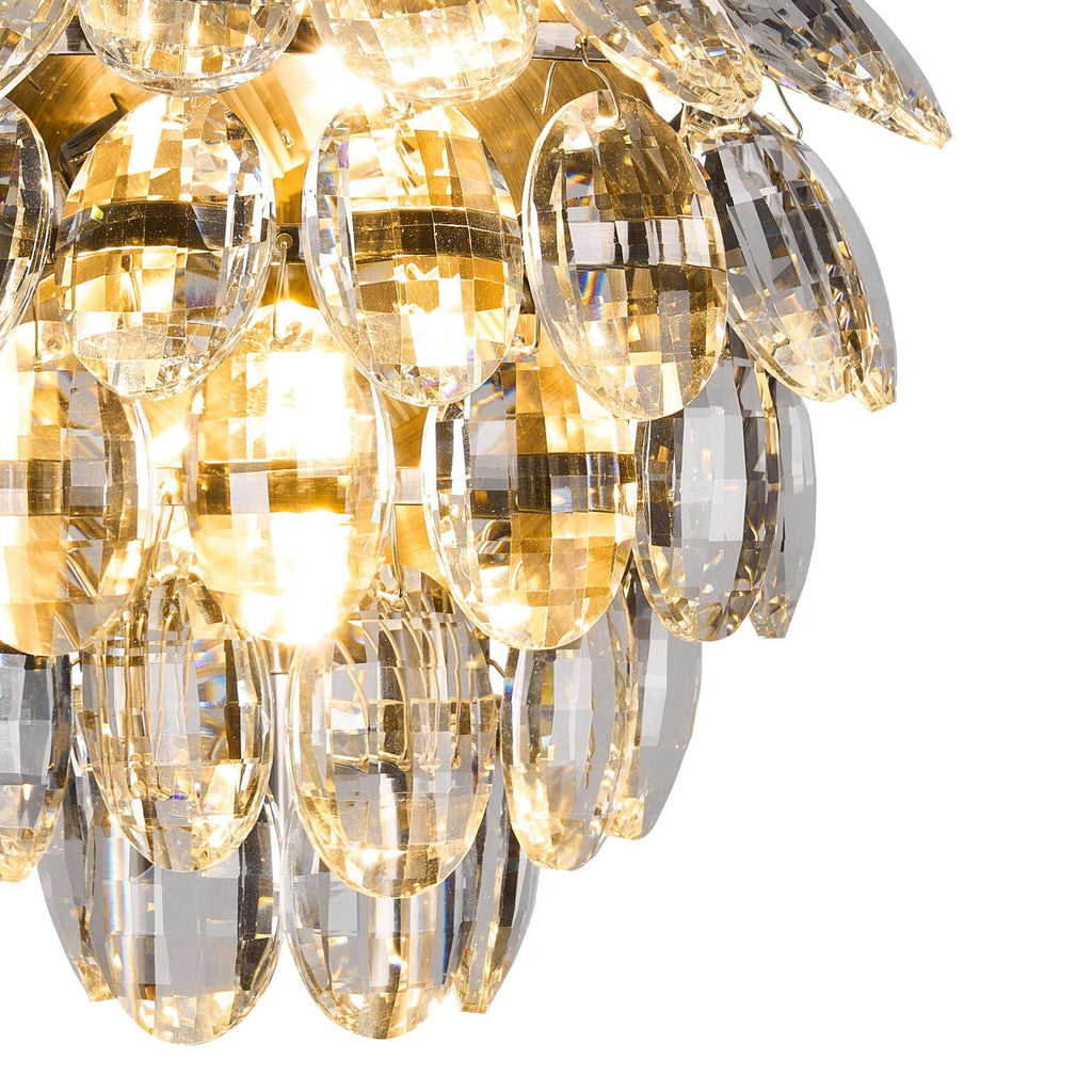 IL32895AB Coniston IP Bathroom Wall Lamp 2 Light G9 Antique Brass/Crystal