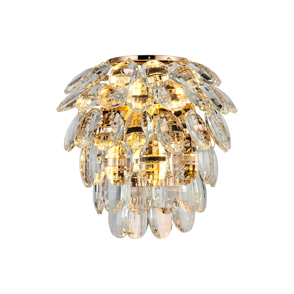 IL32895 Coniston IP Bathroom Wall Lamp 2 Light G9 French Gold/Crystal