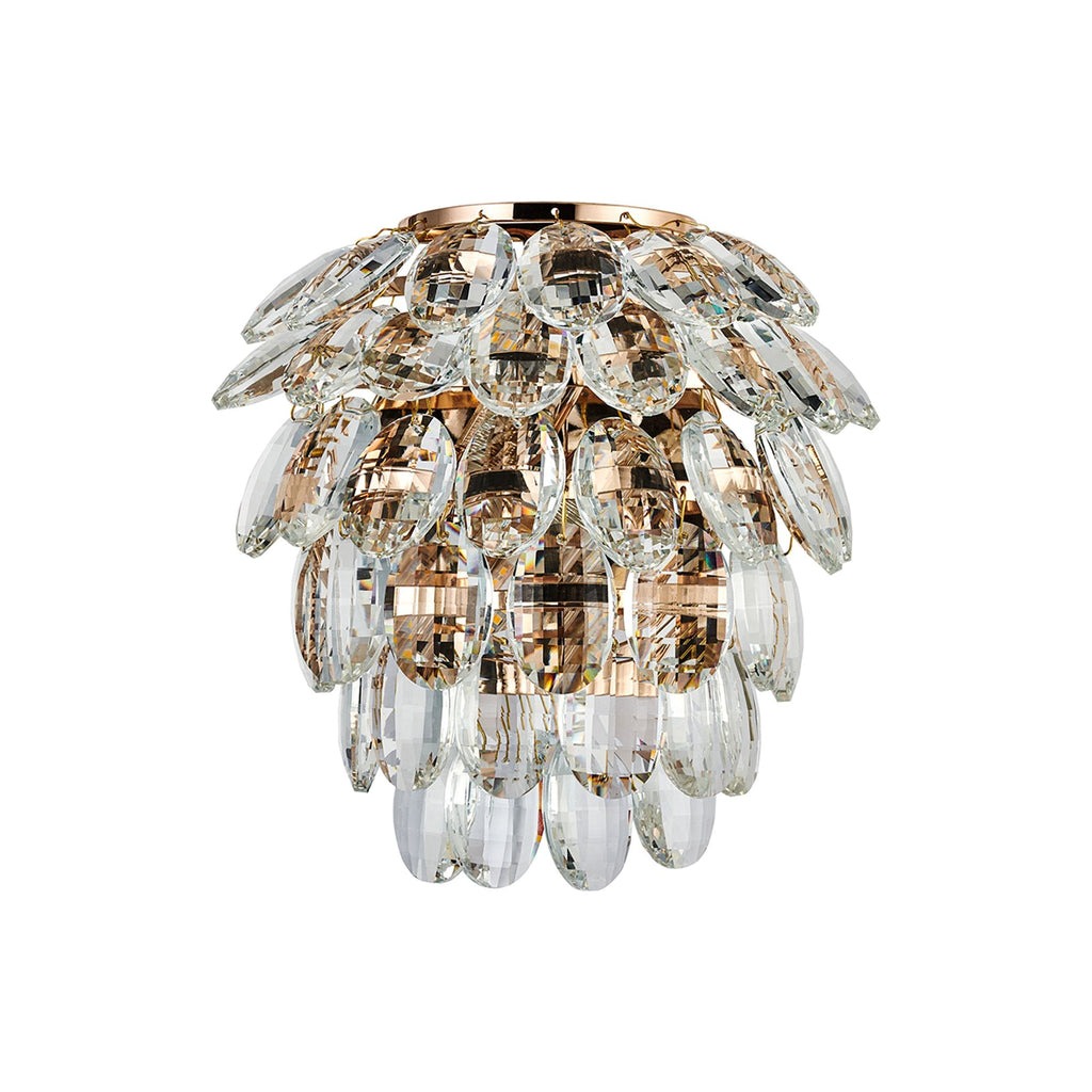 IL32895 Coniston IP Bathroom Wall Lamp 2 Light G9 French Gold/Crystal