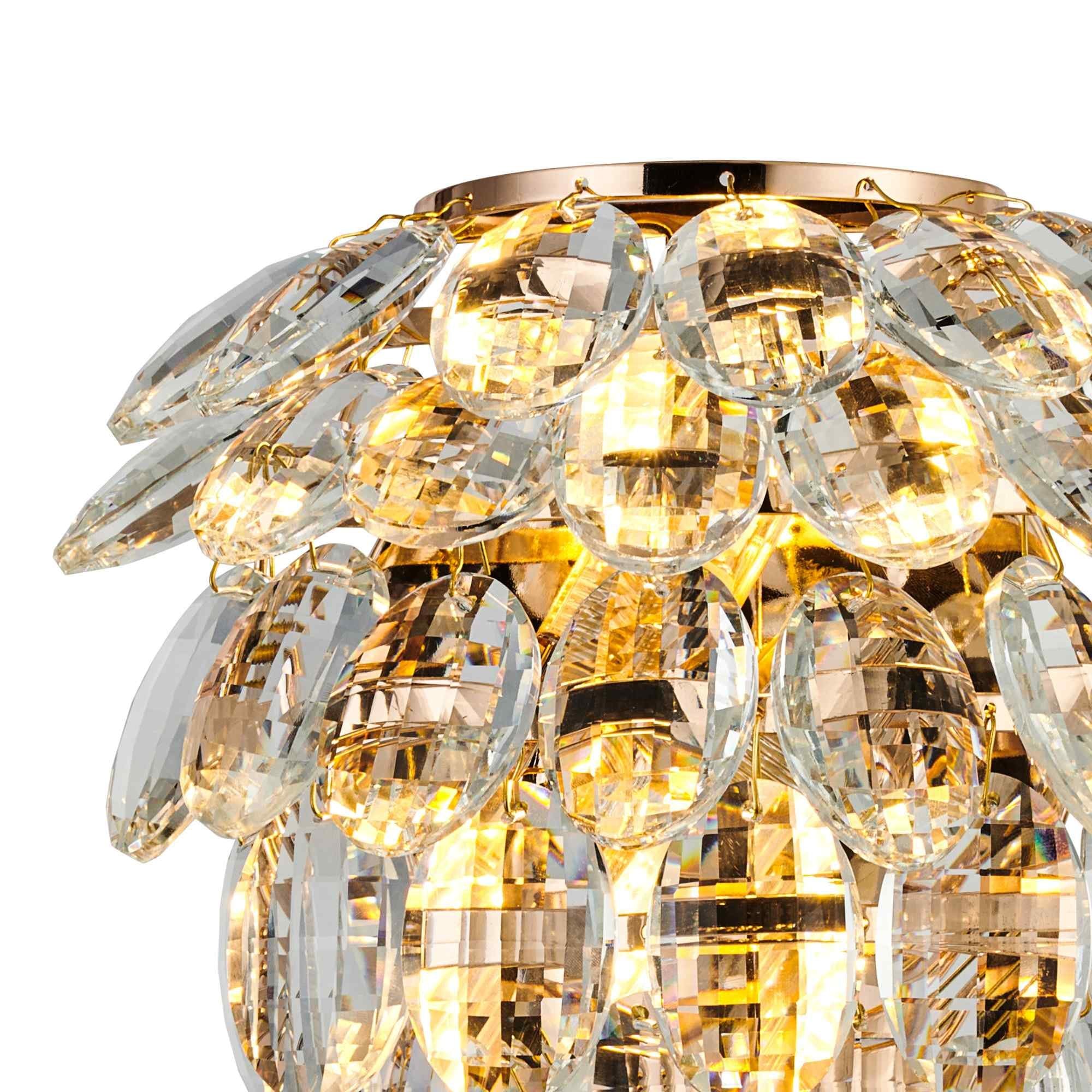 IL32895 Coniston IP Bathroom Wall Lamp 2 Light G9 French Gold/Crystal