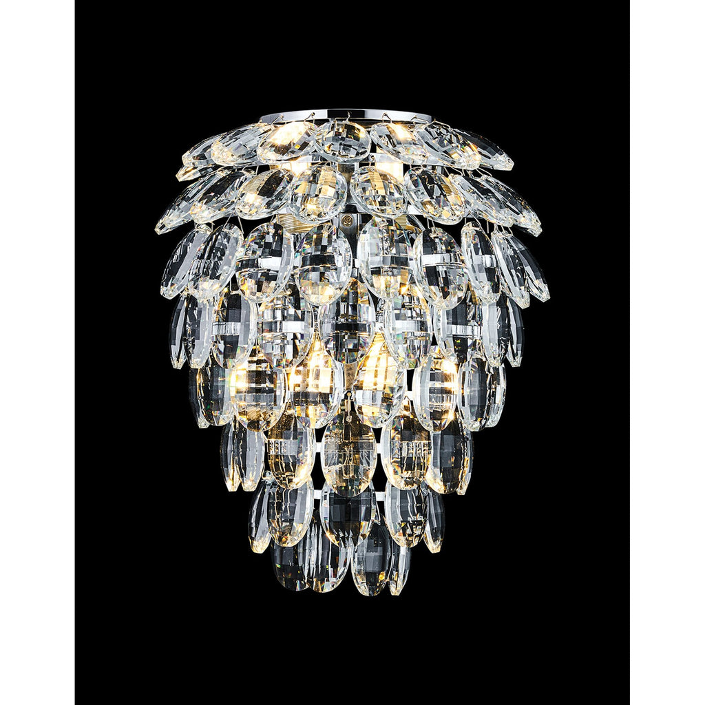 IL32891 Coniston IP Bathroom Wall Lamp 4 Light G9 Polished Chrome/Crystal