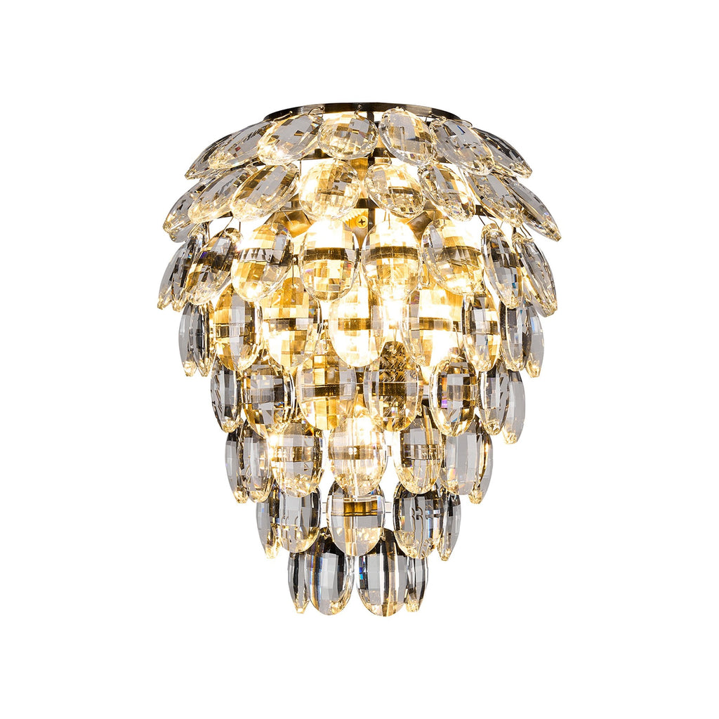 IL32896AB Coniston IP Bathroom Wall Lamp 4 Light G9 Antique Brass/Crystal
