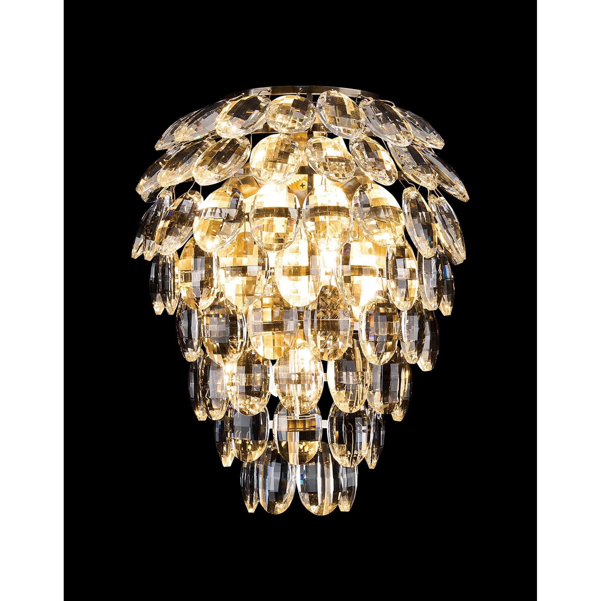 IL32896AB Coniston IP Bathroom Wall Lamp 4 Light G9 Antique Brass/Crystal