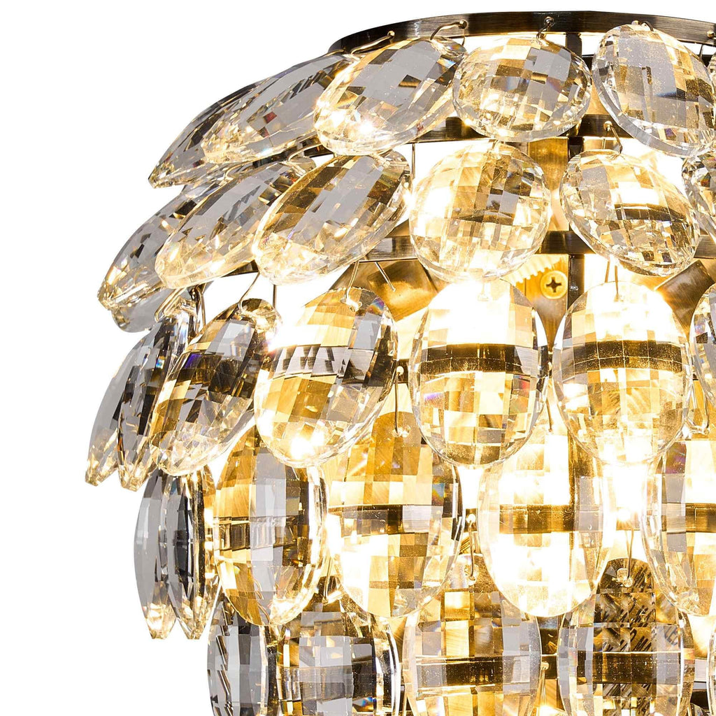 IL32896AB Coniston IP Bathroom Wall Lamp 4 Light G9 Antique Brass/Crystal