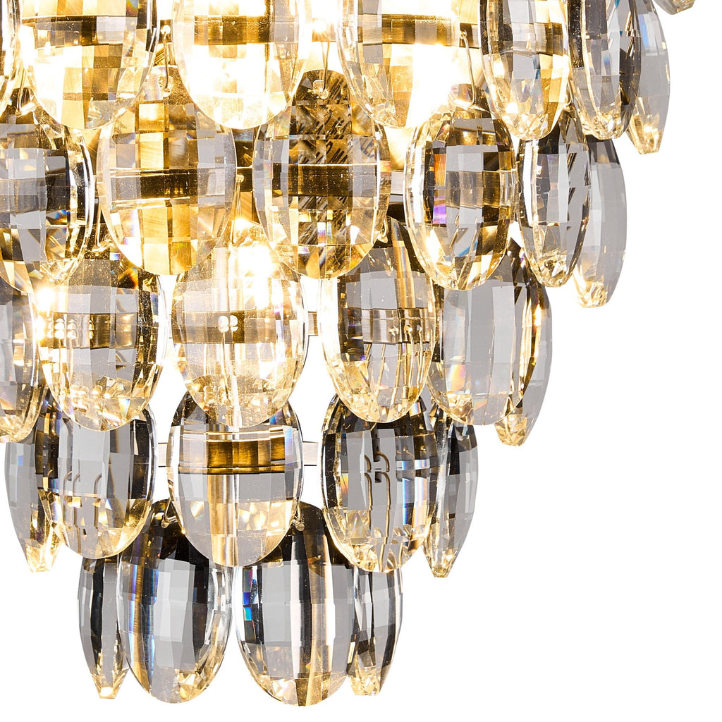 IL32896AB Coniston IP Bathroom Wall Lamp 4 Light G9 Antique Brass/Crystal