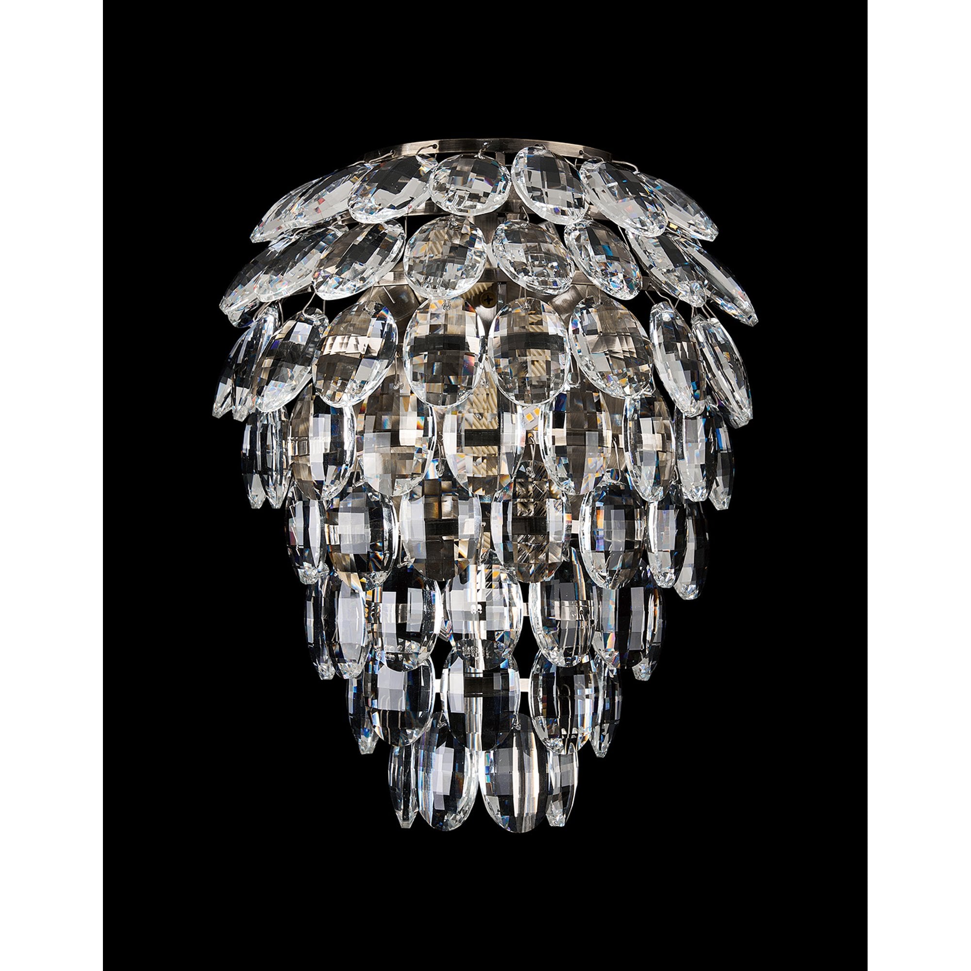 IL32896AB Coniston IP Bathroom Wall Lamp 4 Light G9 Antique Brass/Crystal