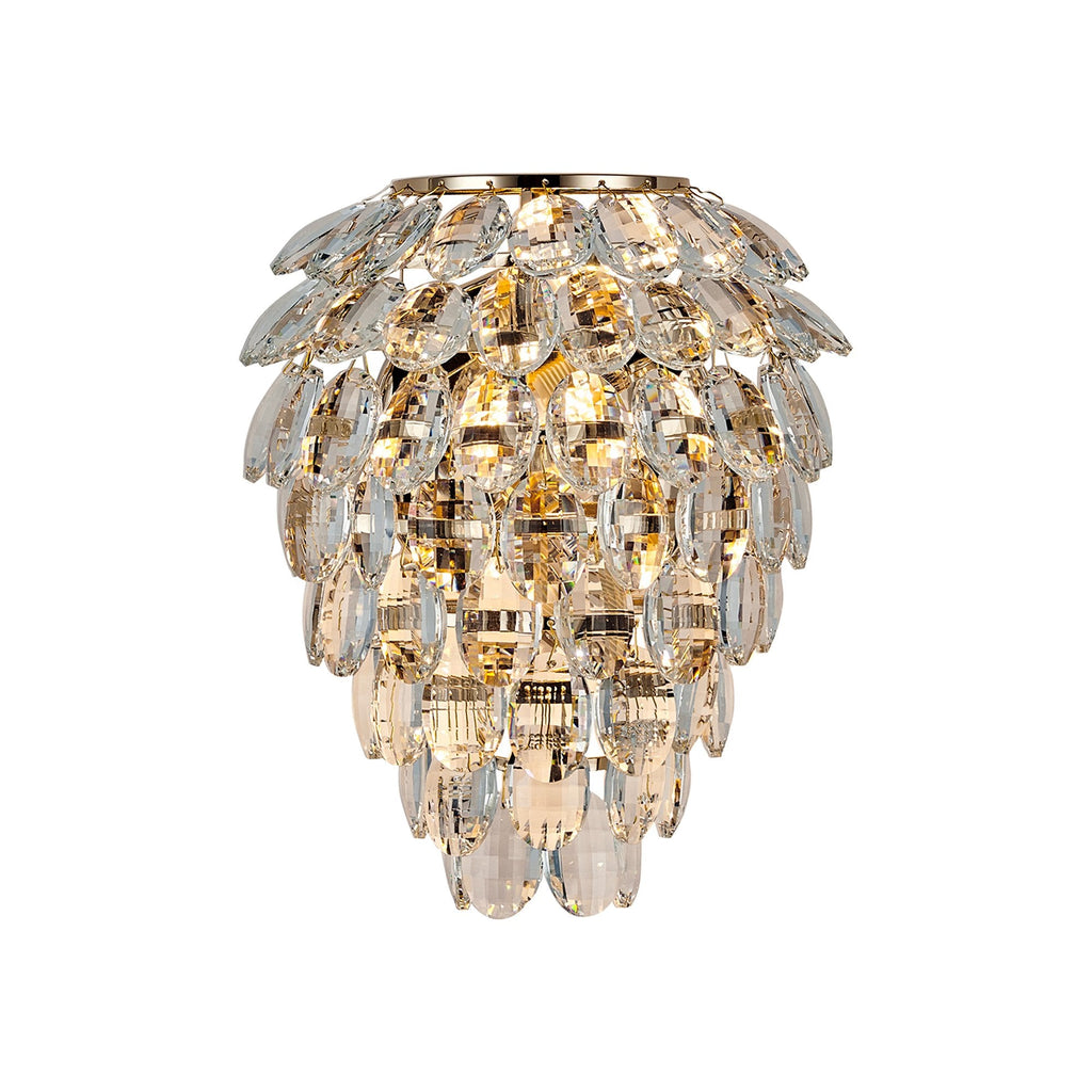 IL32896 Coniston IP Bathroom Wall Lamp 4 Light G9 French Gold/Crystal