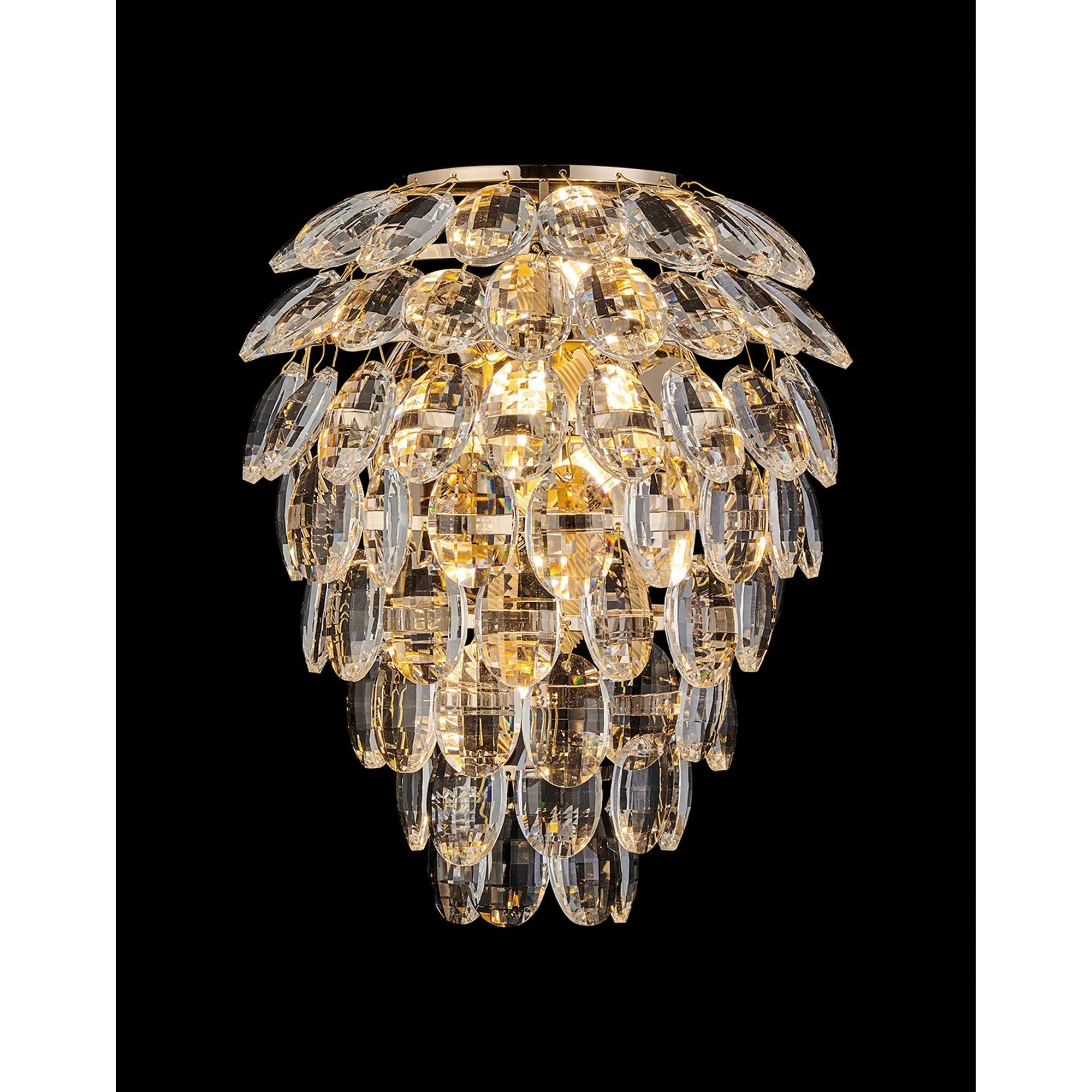 IL32896 Coniston IP Bathroom Wall Lamp 4 Light G9 French Gold/Crystal