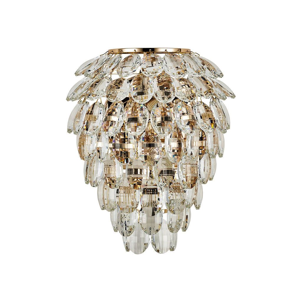 IL32896 Coniston IP Bathroom Wall Lamp 4 Light G9 French Gold/Crystal
