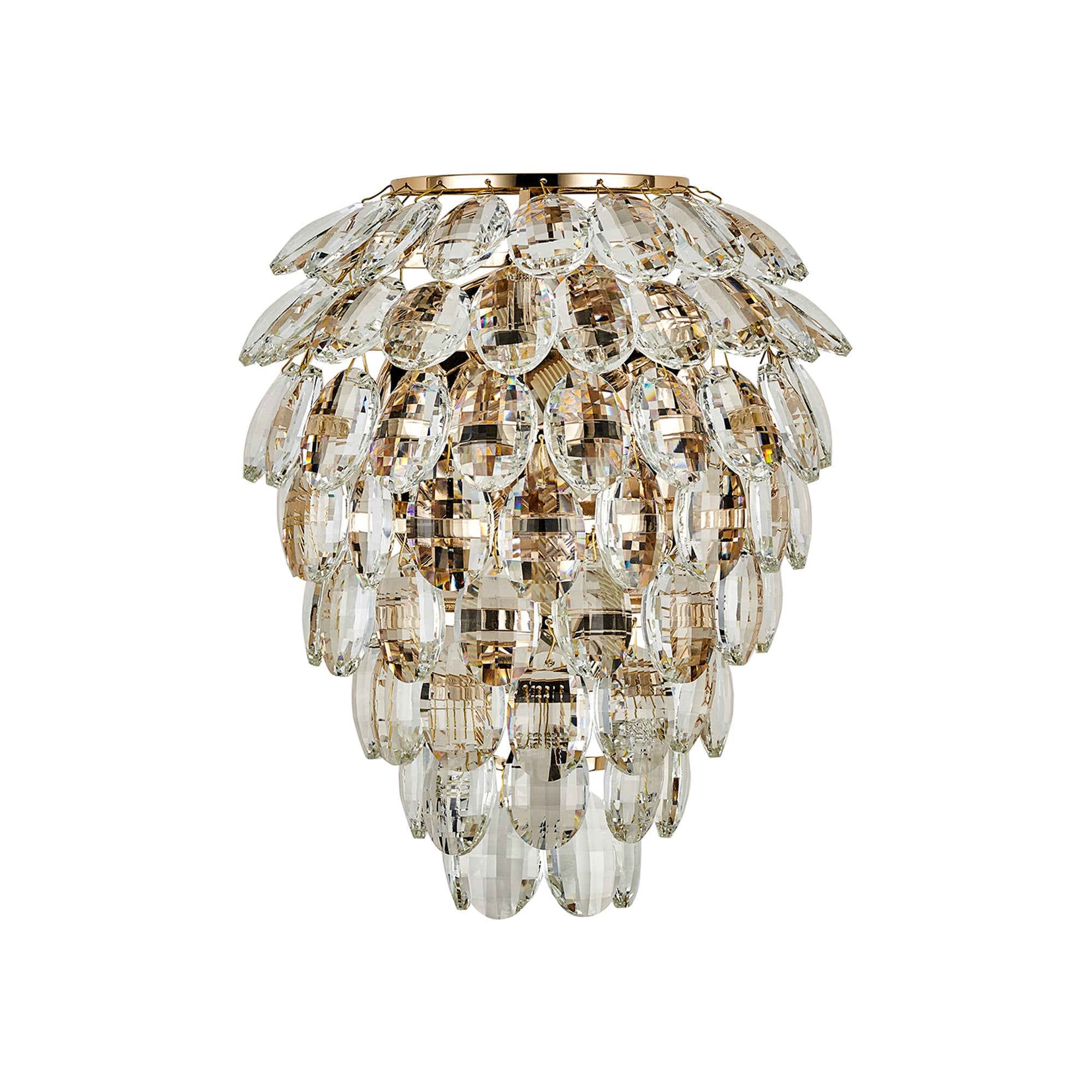 IL32896 Coniston IP Bathroom Wall Lamp 4 Light G9 French Gold/Crystal
