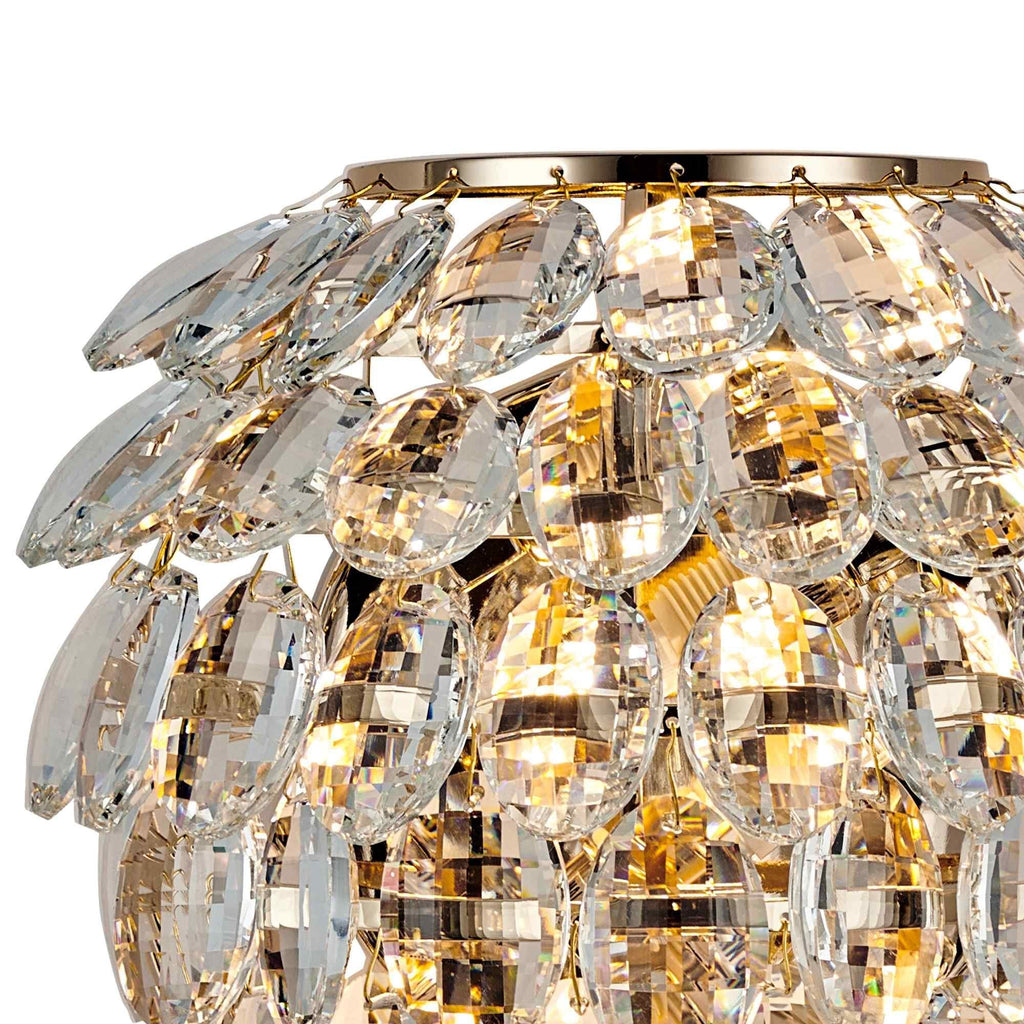 IL32896 Coniston IP Bathroom Wall Lamp 4 Light G9 French Gold/Crystal