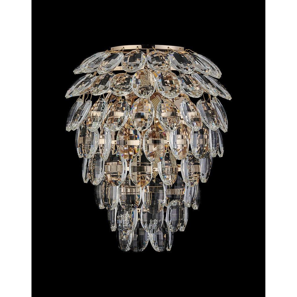 IL32896 Coniston IP Bathroom Wall Lamp 4 Light G9 French Gold/Crystal