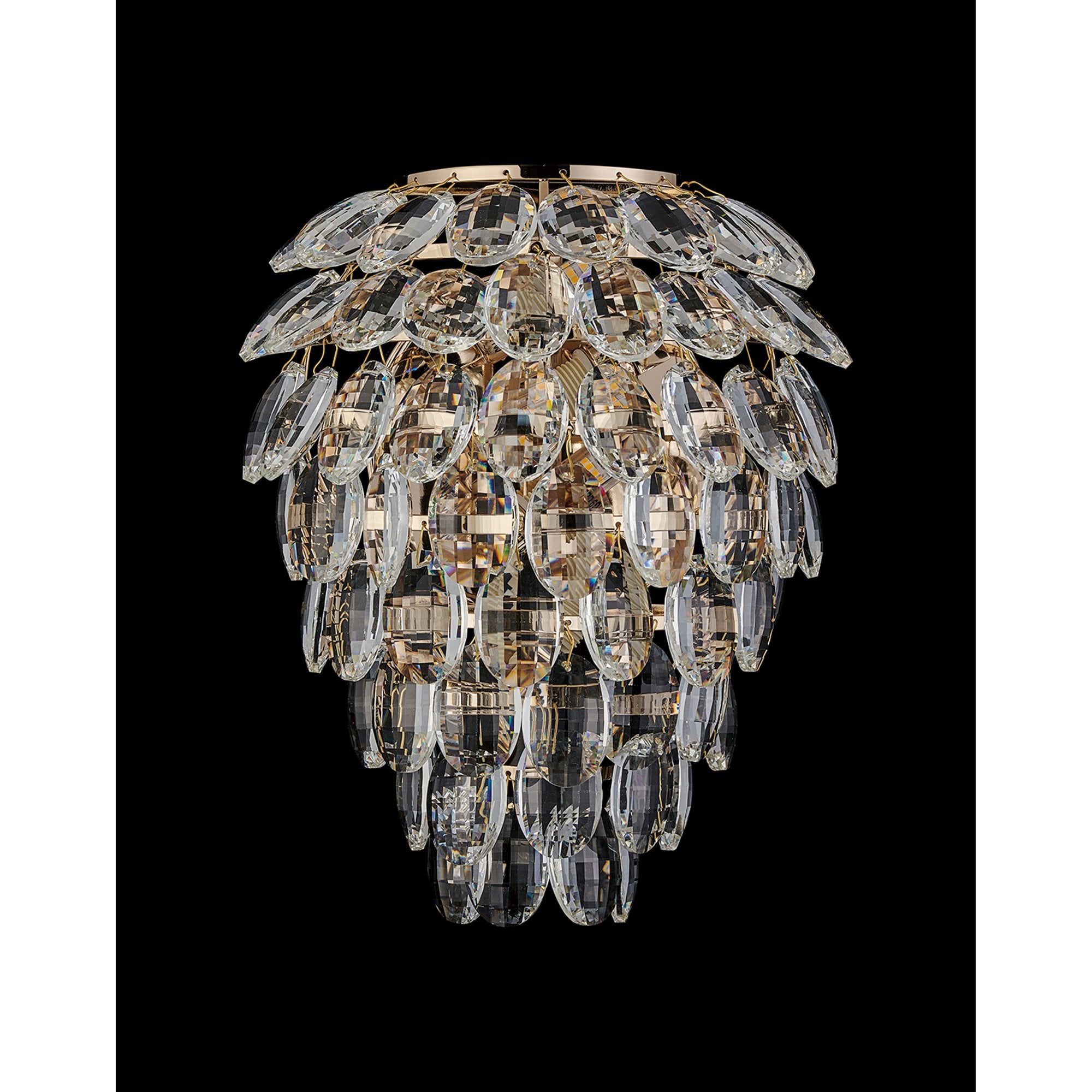 IL32896 Coniston IP Bathroom Wall Lamp 4 Light G9 French Gold/Crystal