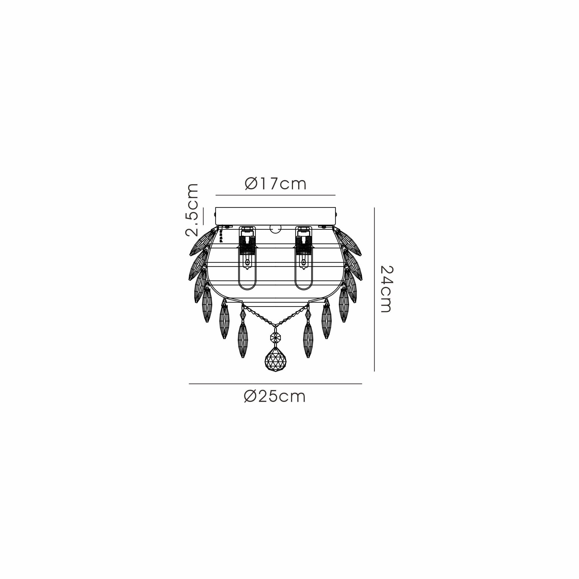 IL32892 Coniston IP Bathroom Ceiling 3 Light G9 Polished Chrome/Crystal