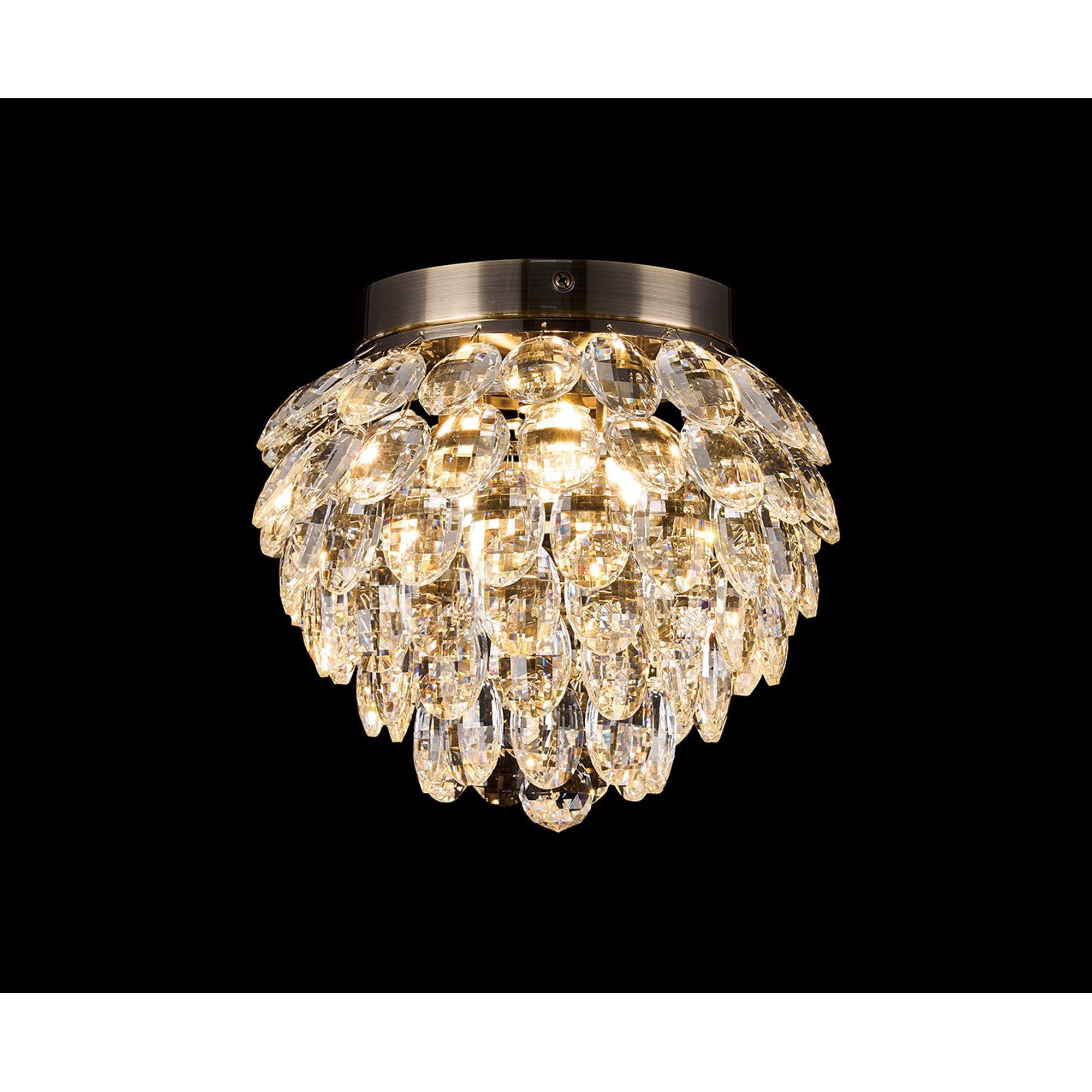 IL32897AB Coniston IP Bathroom Ceiling 3 Light G9 Antique Brass/Crystal
