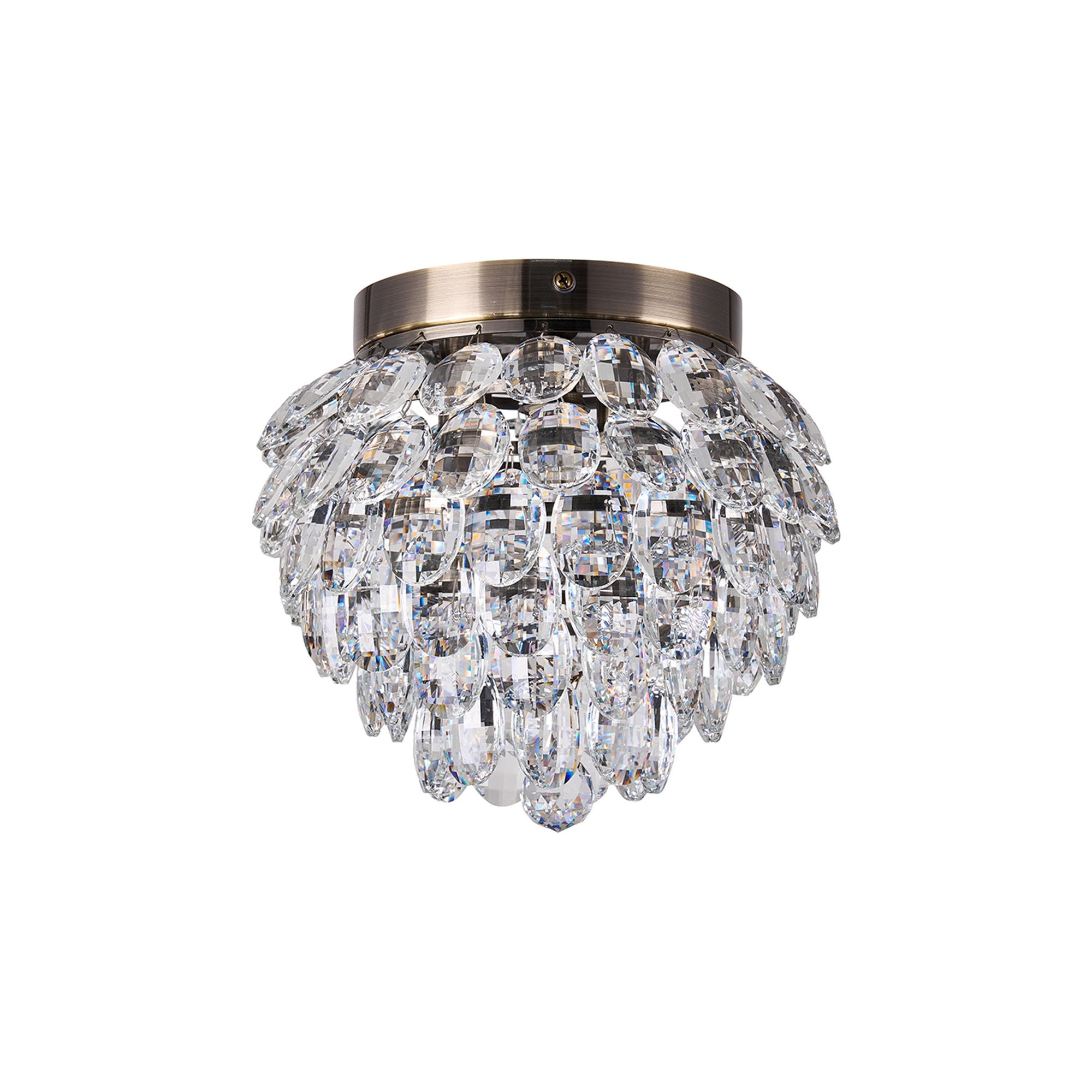 IL32897AB Coniston IP Bathroom Ceiling 3 Light G9 Antique Brass/Crystal