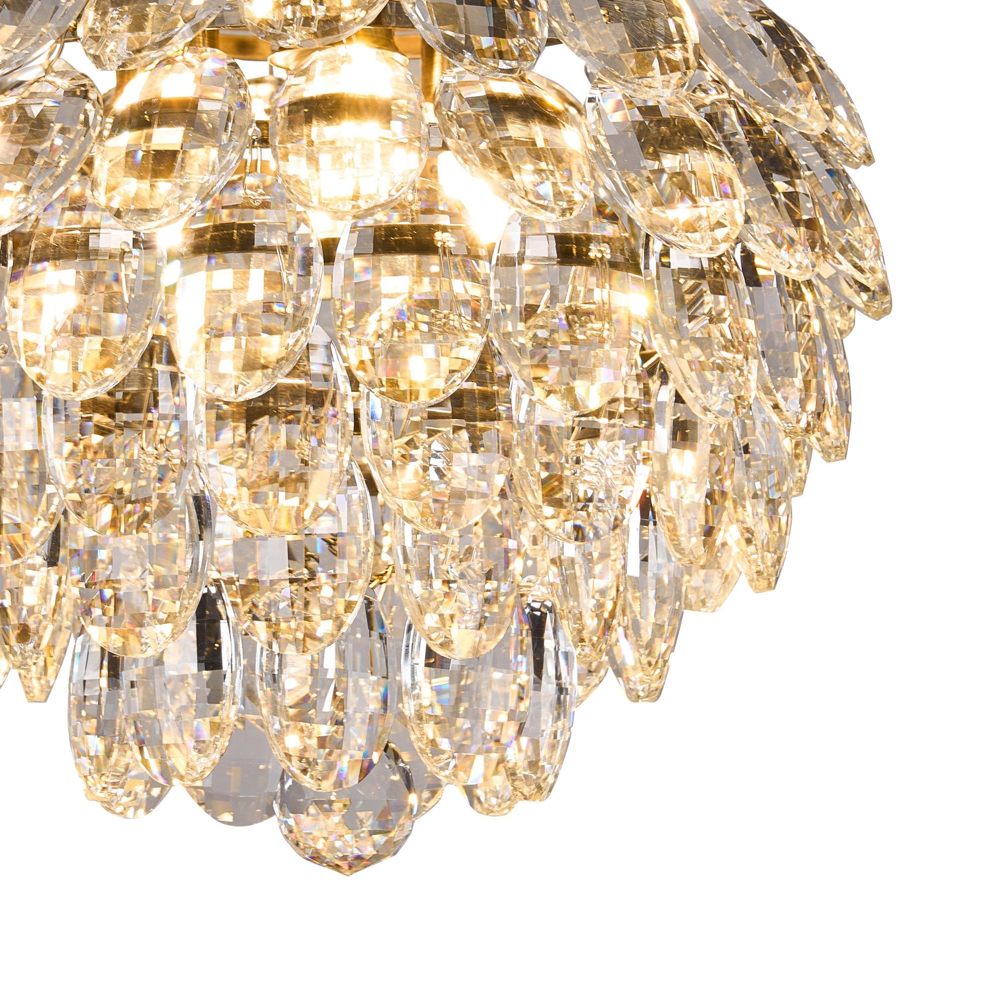 IL32897AB Coniston IP Bathroom Ceiling 3 Light G9 Antique Brass/Crystal