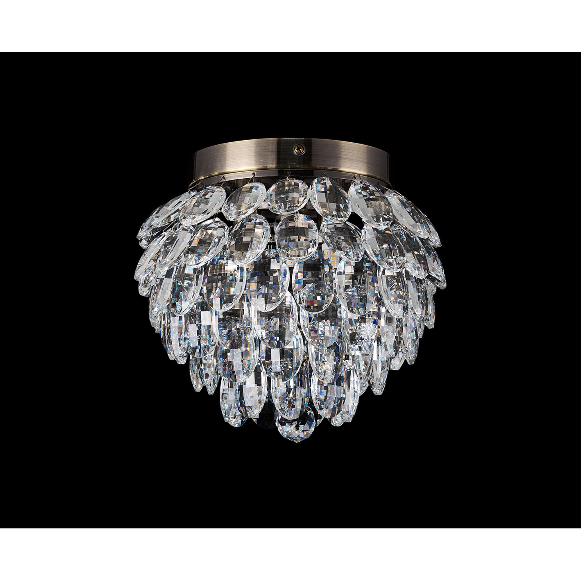IL32897AB Coniston IP Bathroom Ceiling 3 Light G9 Antique Brass/Crystal