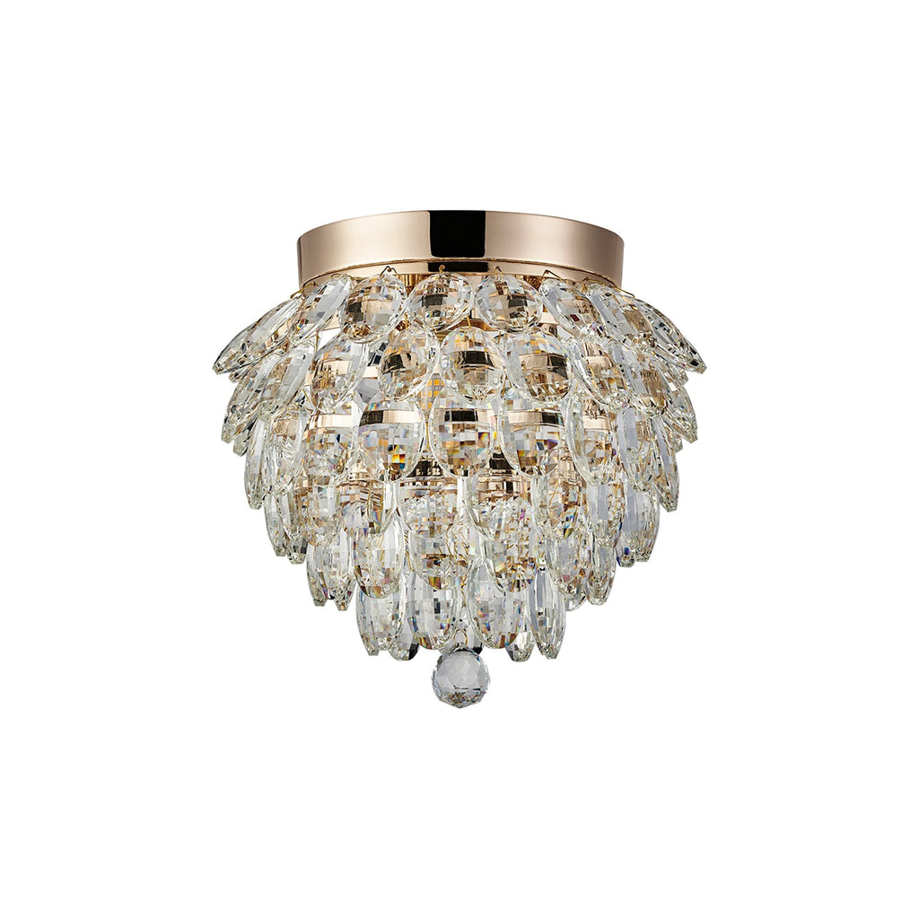 IL32897 Coniston IP Bathroom Ceiling 3 Light G9 French Gold/Crystal