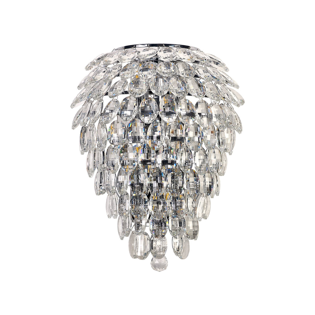 IL32912 Coniston IP Bathroom Tall Wall Lamp 6 Light G9 Polished Chrome/Crystal