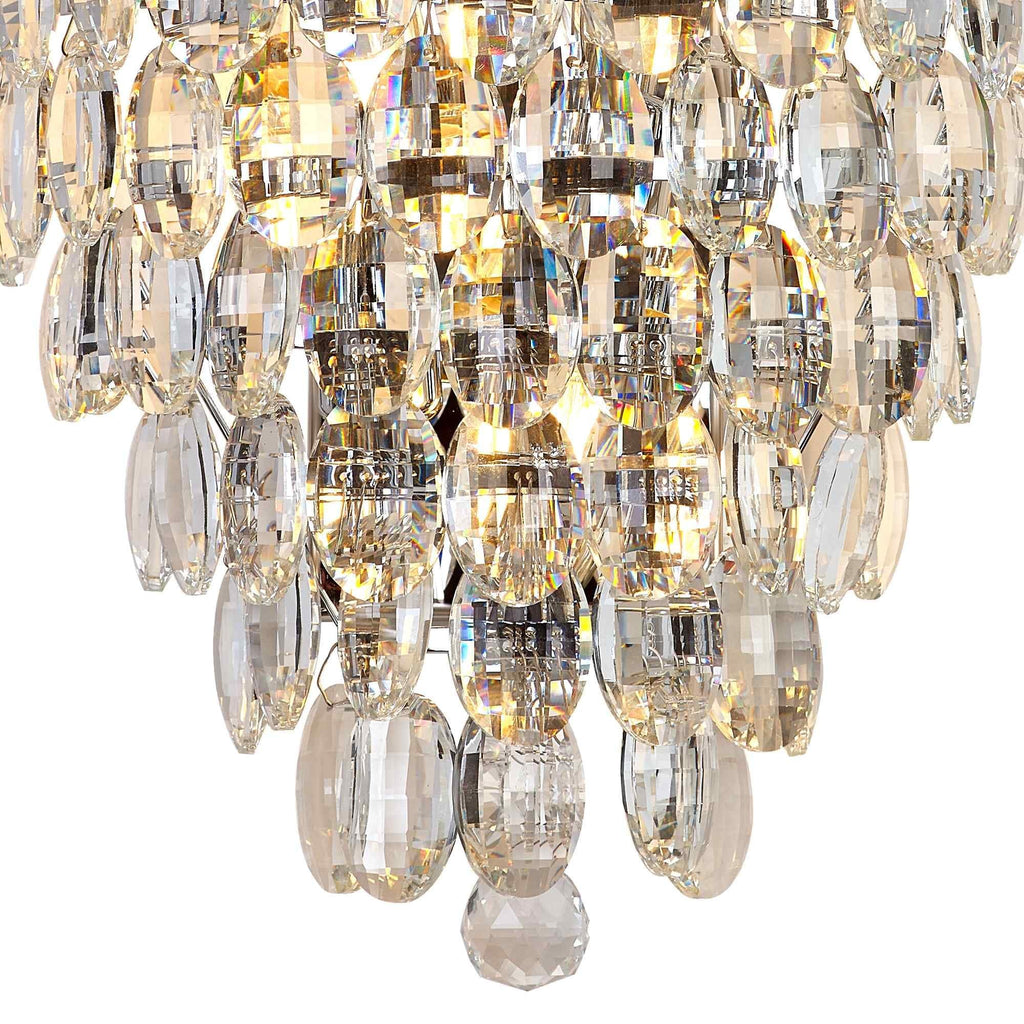 IL32912 Coniston IP Bathroom Tall Wall Lamp 6 Light G9 Polished Chrome/Crystal