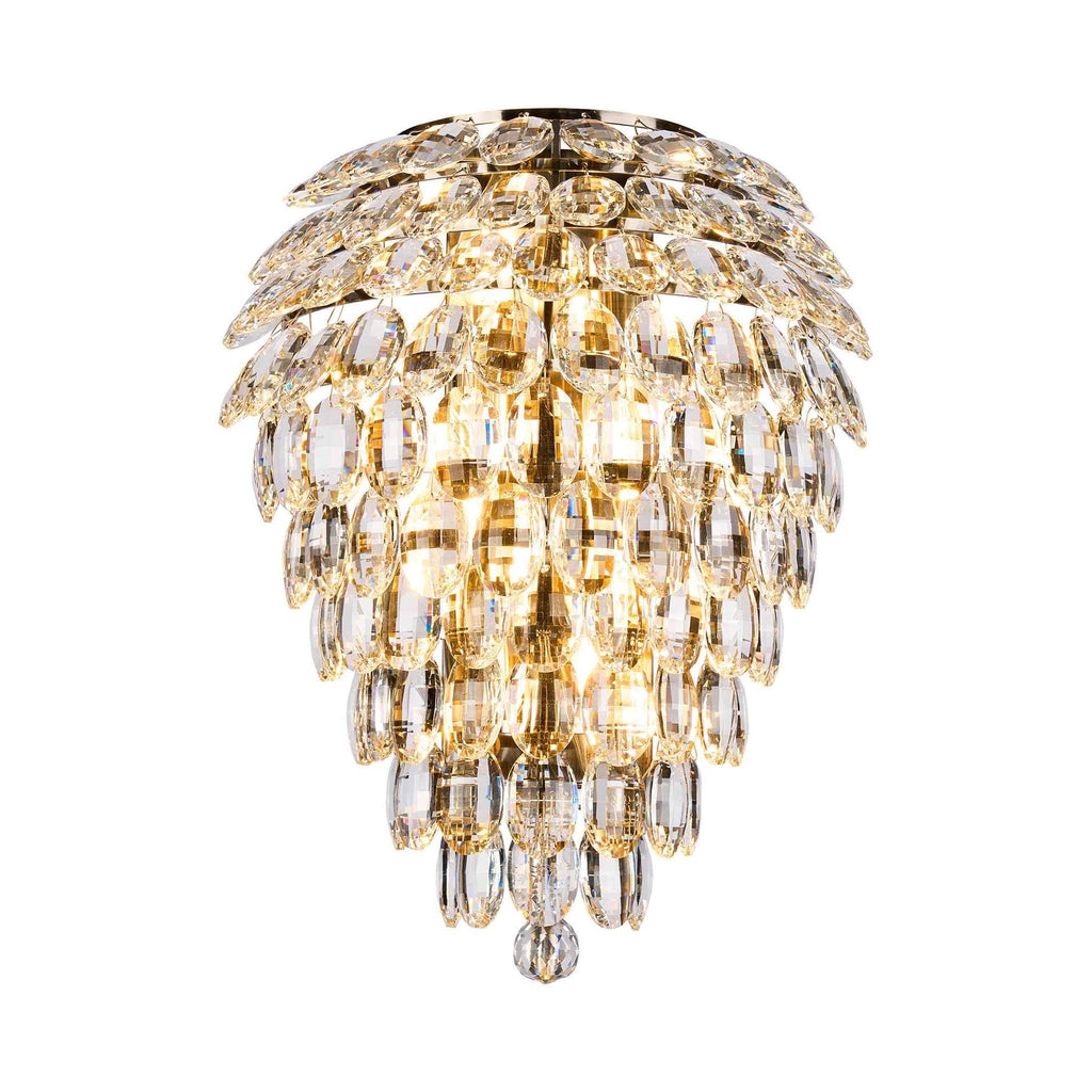 IL32913AB Coniston IP Bathroom Tall Wall Lamp 6 Light G9 Antique Brass/Crystal