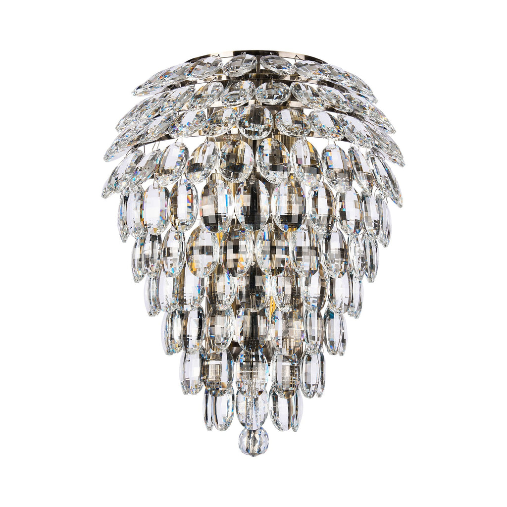 IL32913AB Coniston IP Bathroom Tall Wall Lamp 6 Light G9 Antique Brass/Crystal