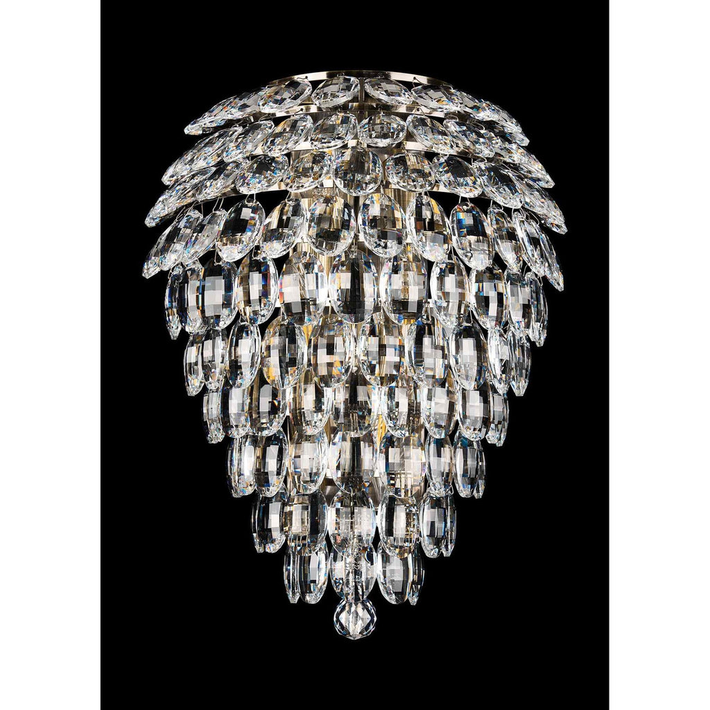 IL32913AB Coniston IP Bathroom Tall Wall Lamp 6 Light G9 Antique Brass/Crystal