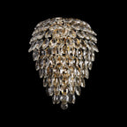 IL32913 Coniston IP Bathroom Tall Wall Lamp 6 Light G9 French Gold/Crystal