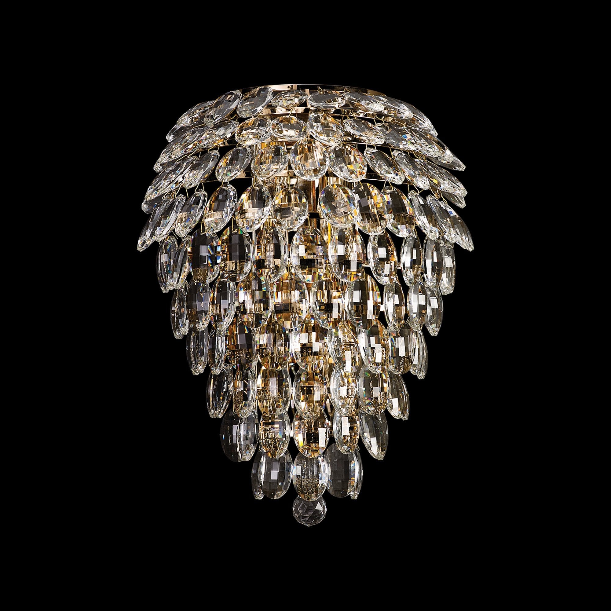IL32913 Coniston IP Bathroom Tall Wall Lamp 6 Light G9 French Gold/Crystal