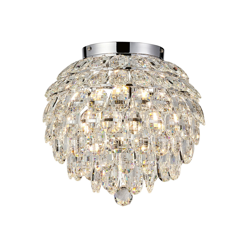 IL32893 Coniston IP Bathroom Ceiling 5 Light G9 Polished Chrome/Crystal