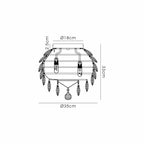 IL32893 Coniston IP Bathroom Ceiling 5 Light G9 Polished Chrome/Crystal
