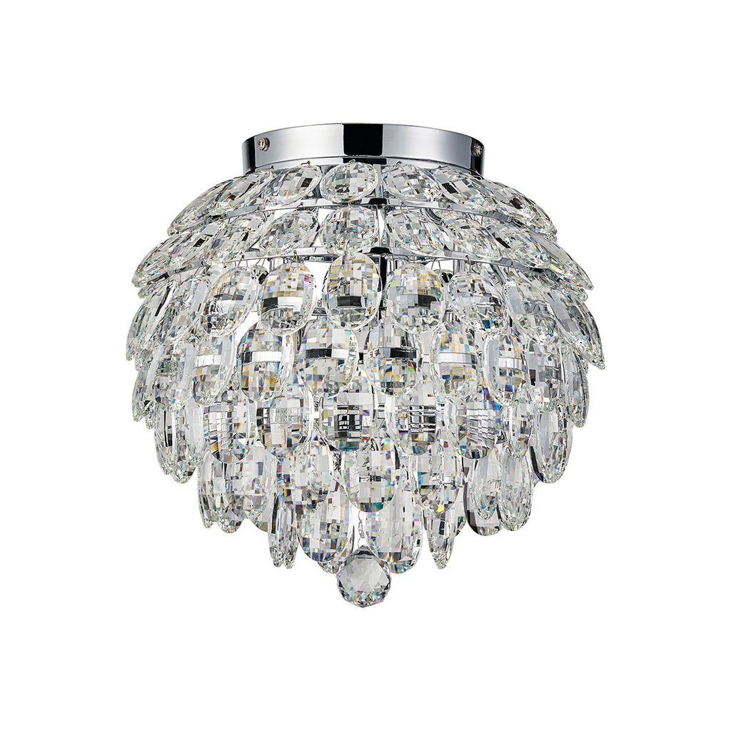IL32893 Coniston IP Bathroom Ceiling 5 Light G9 Polished Chrome/Crystal