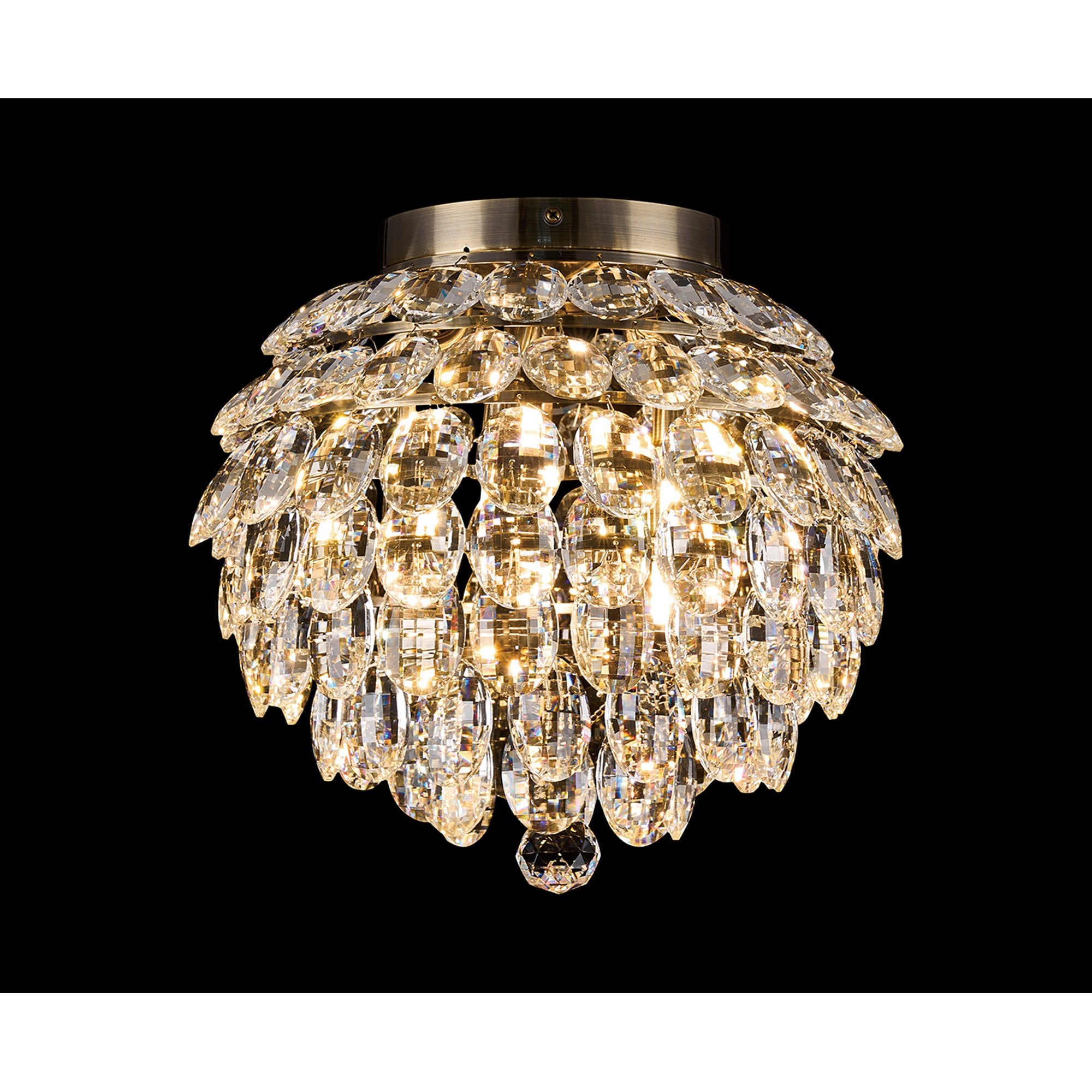 IL32898AB Coniston IP Bathroom Ceiling 5 Light G9 Antique Brass/Crystal