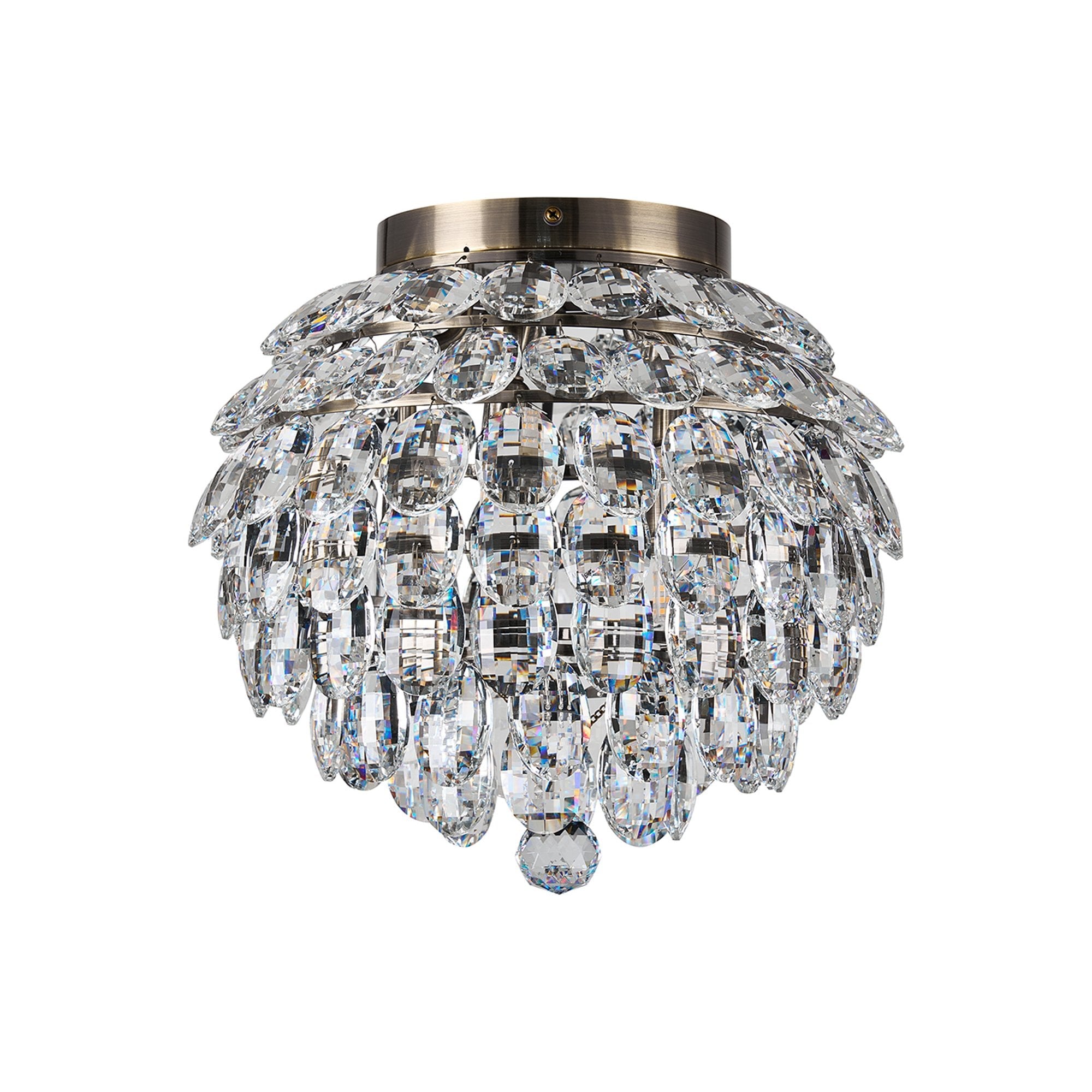 IL32898AB Coniston IP Bathroom Ceiling 5 Light G9 Antique Brass/Crystal