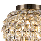 IL32898AB Coniston IP Bathroom Ceiling 5 Light G9 Antique Brass/Crystal
