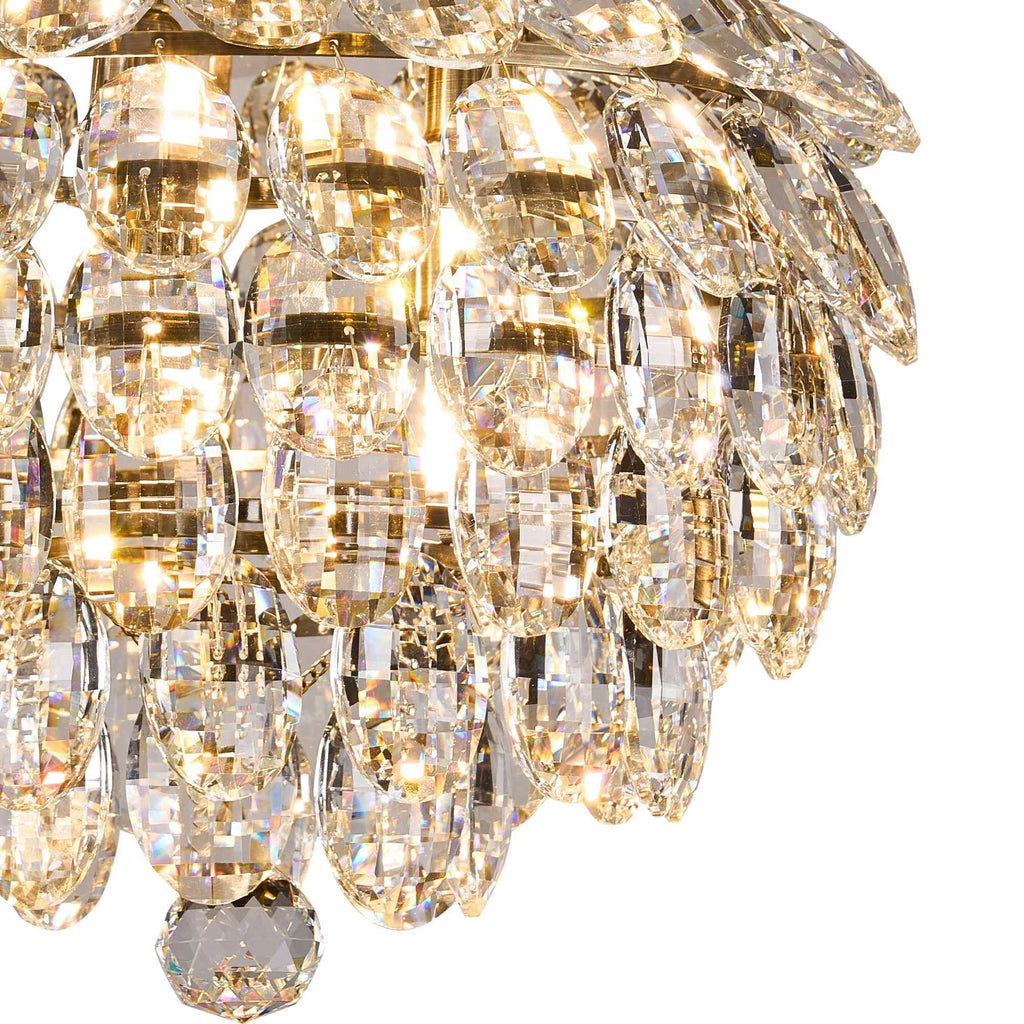 IL32898AB Coniston IP Bathroom Ceiling 5 Light G9 Antique Brass/Crystal