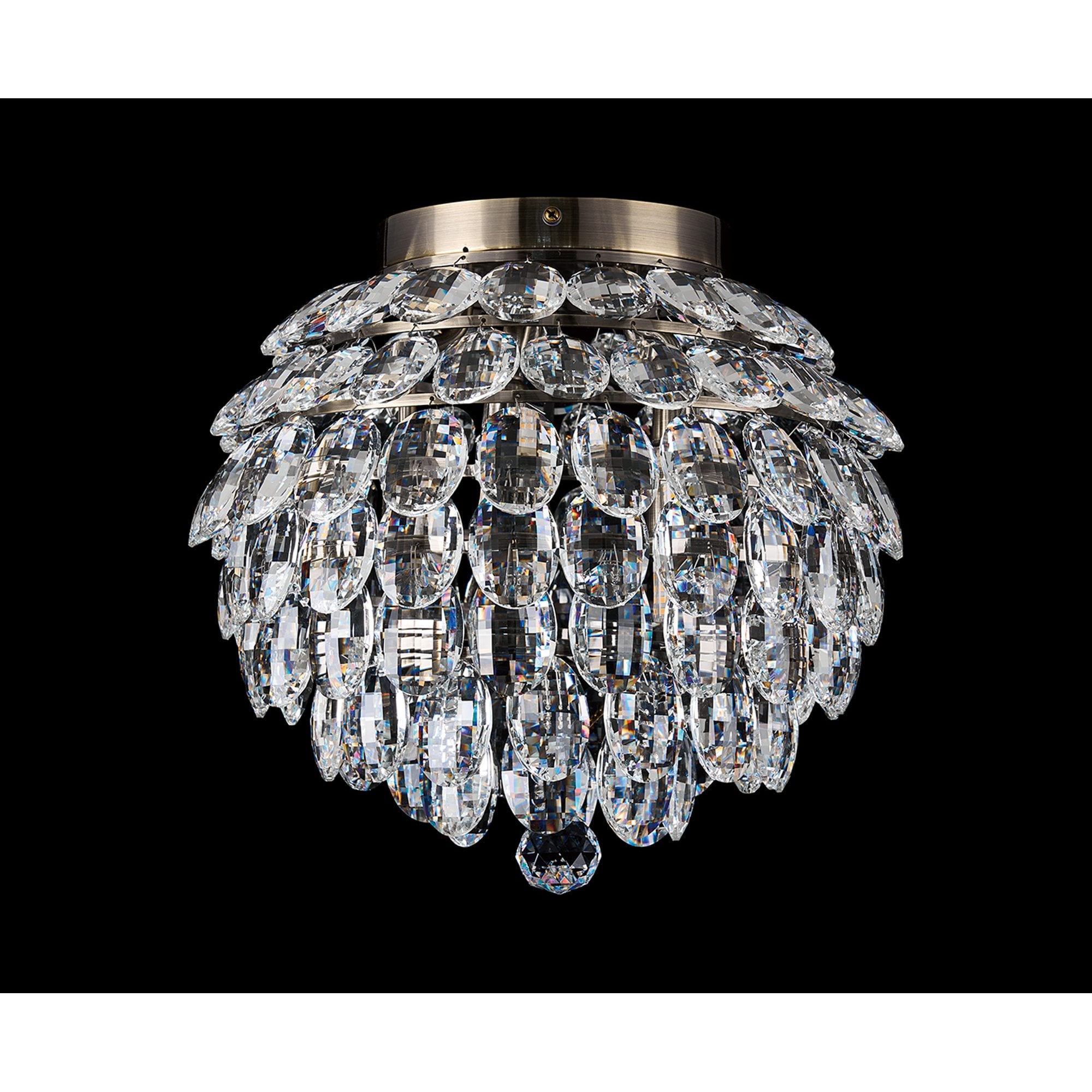 IL32898AB Coniston IP Bathroom Ceiling 5 Light G9 Antique Brass/Crystal