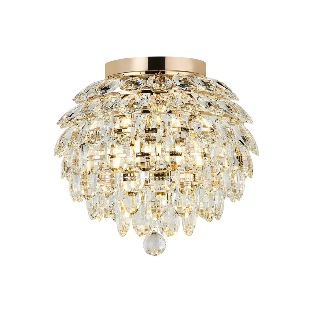 IL32898 Coniston IP Bathroom Ceiling 5 Light G9 French Gold/Crystal