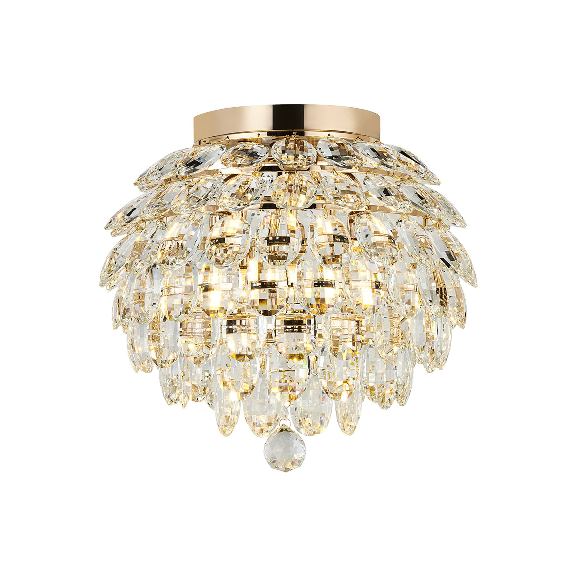 IL32898 Coniston IP Bathroom Ceiling 5 Light G9 French Gold/Crystal