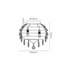 IL32898 Coniston IP Bathroom Ceiling 5 Light G9 French Gold/Crystal