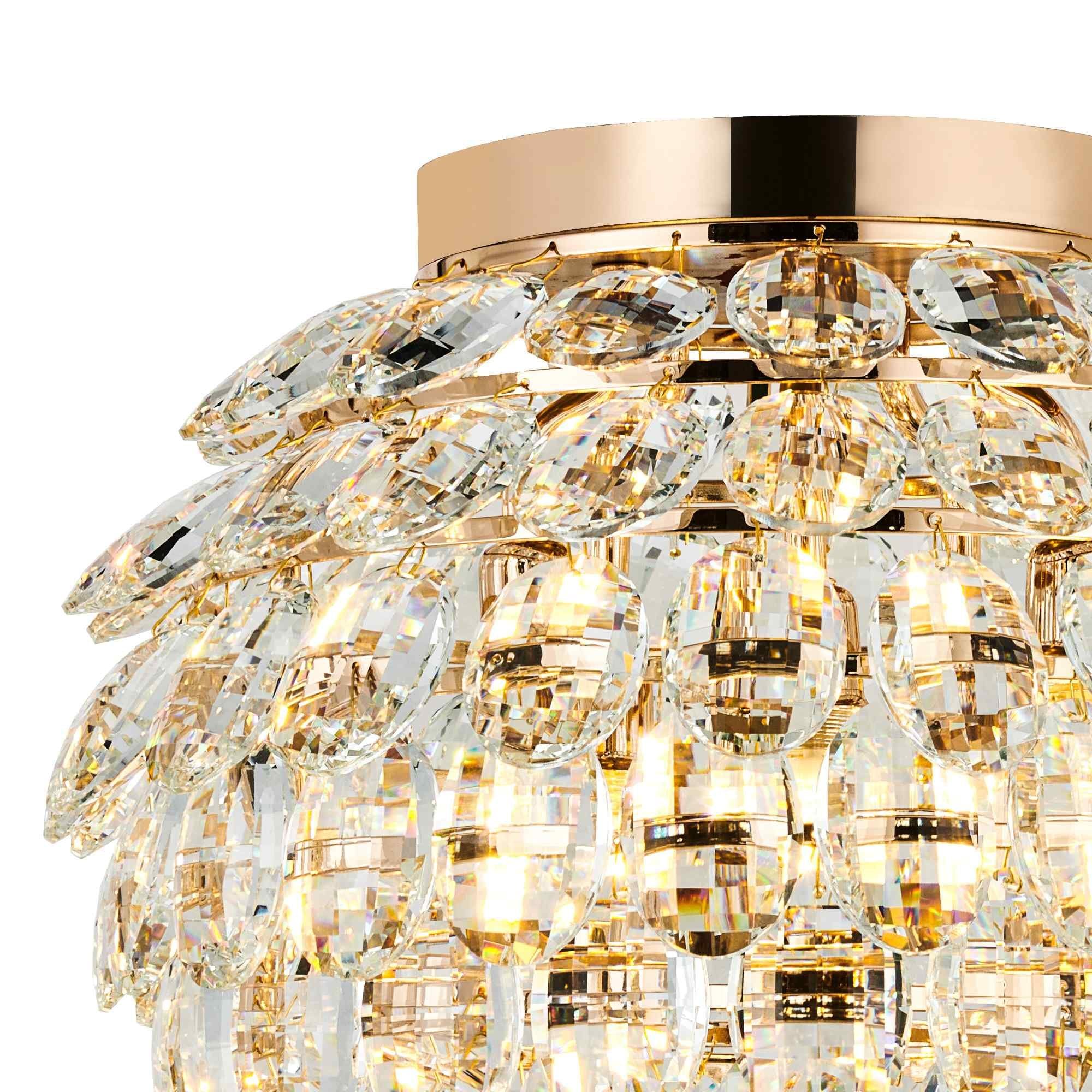IL32898 Coniston IP Bathroom Ceiling 5 Light G9 French Gold/Crystal