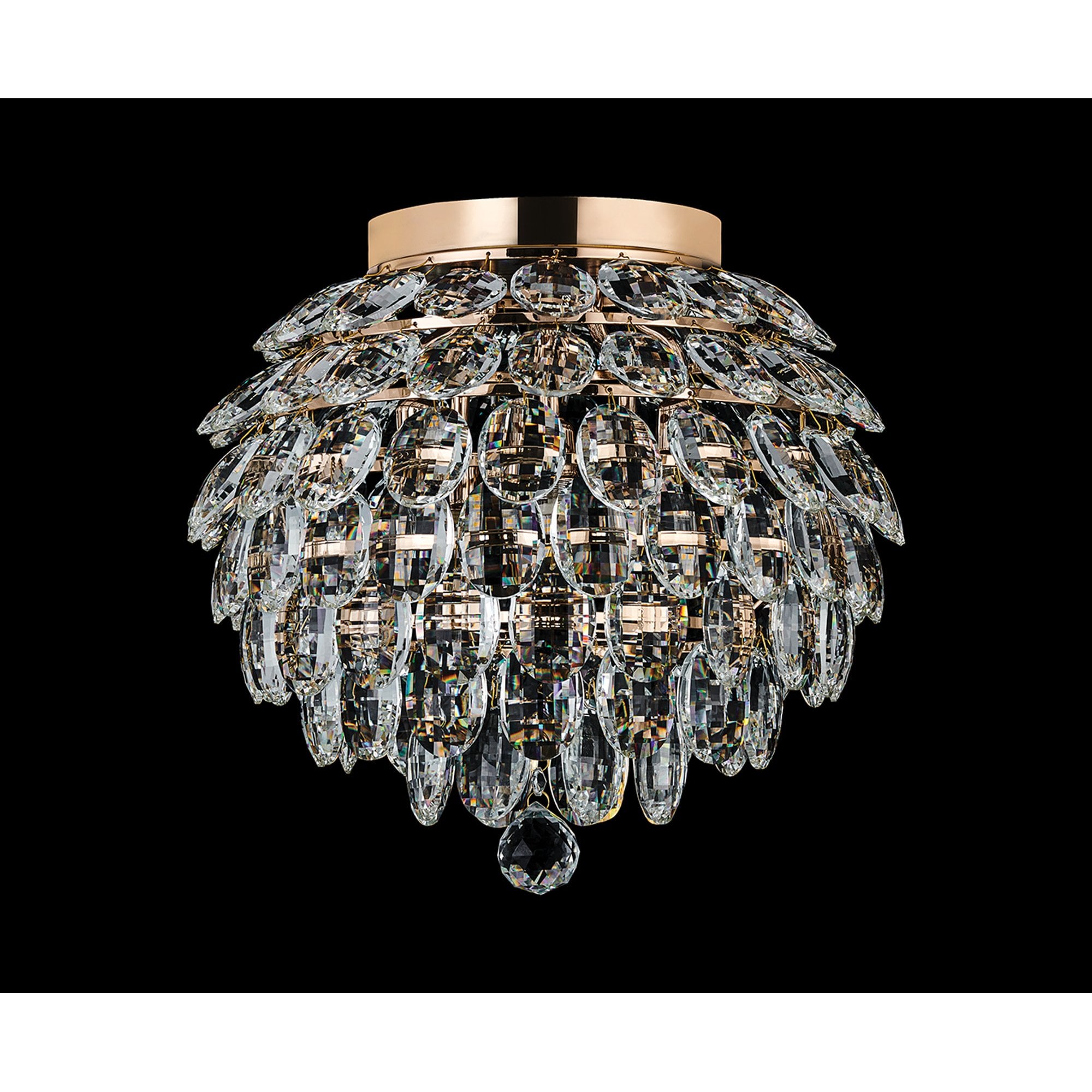 IL32898 Coniston IP Bathroom Ceiling 5 Light G9 French Gold/Crystal